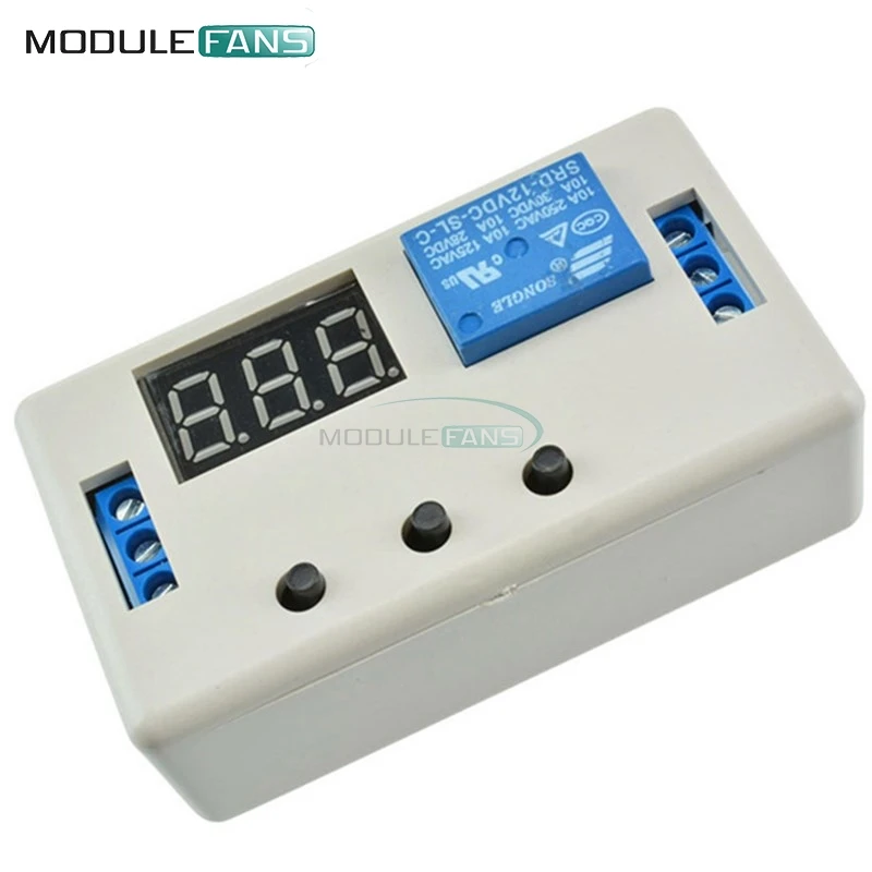 

Digital LED Display Time Delay Relay Module Board DC 12V Control Programmable Timer Switch Trigger Cycle Module With Case