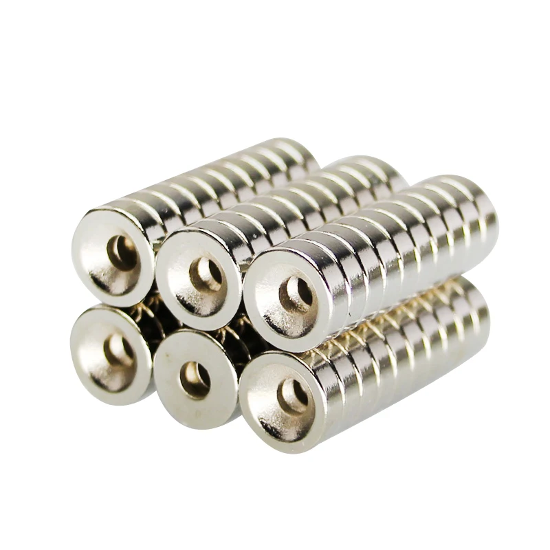 Hot Sale 5pcs 10x3 mm Hole 4mm N35 Super Strong Permanet Round Neodymium Countersunk Ring Magnet Rare Earth Magnets