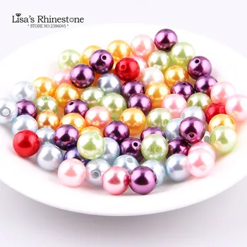 

200pcs 17 Colors 6mm With Hole Round Pearl Imitation Plastic Beads For DIY Jewelry Making Crafts Accessory