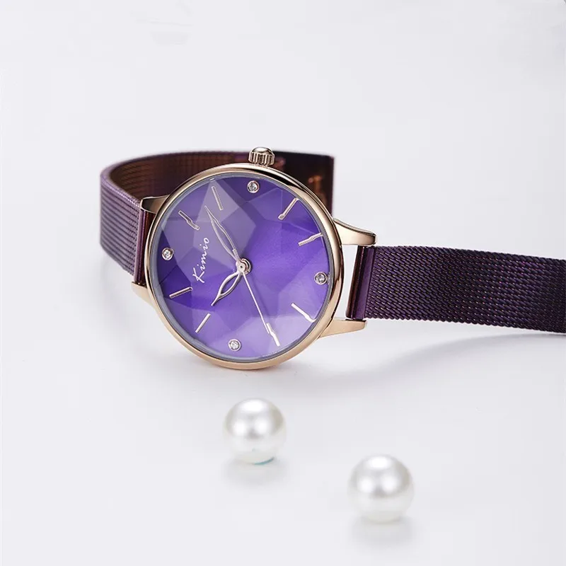 KIMIO Retro Mesh Stainless Steel Watch Women Big Dial Lady Watch For Woman Luxury Dress Elegant Women's Wrist Watch Rose Gold KIMIO Retro Mesh Stainless Steel Watch Women Big Dial Lady Watch For Woman Luxury Dress Elegant Women's Wrist Watch Rose Gold