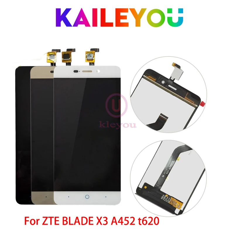 Высокое качество 5 дюймов экран для zte Blade X3 D2 T620 A452 ЖК-экран Замена объектива сенсорный дигитайзер