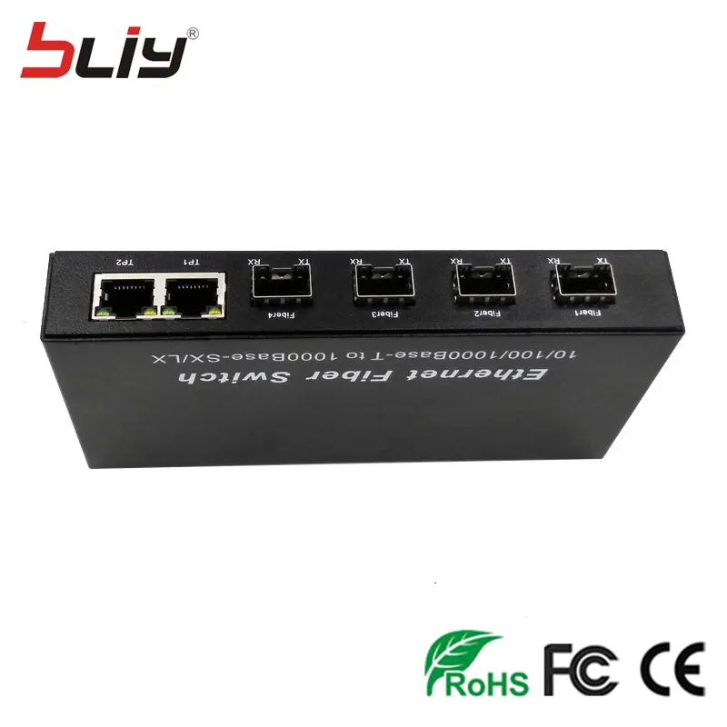 Горячие gigabit sfp волокна порт media converter 4 порта RJ45 3 4G3E ethernet волоконно оптических