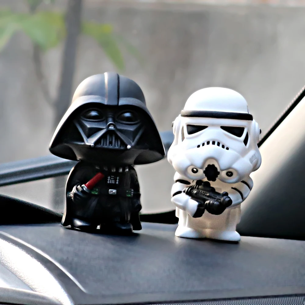 2pcs/set Star Wars Dark Knight StromTrooper Soldier Weapons Fashion Dolls Interior Dashboard Decoration Ornament Car-Styling