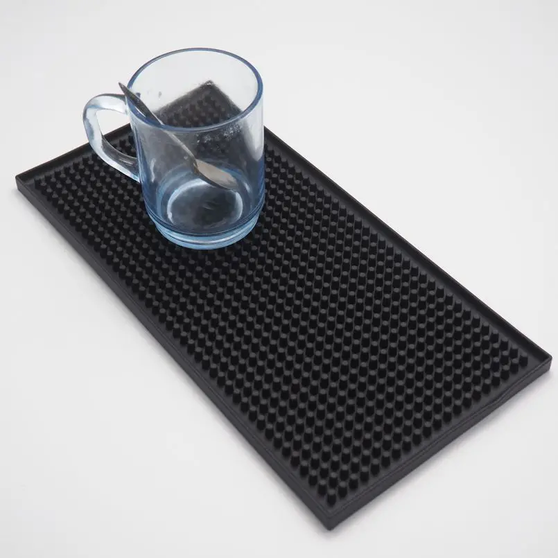 1Pcs 11 8inch Rectangle Rubber Beer Bar Service Spill Mat for table 30cm black waterproof pvc