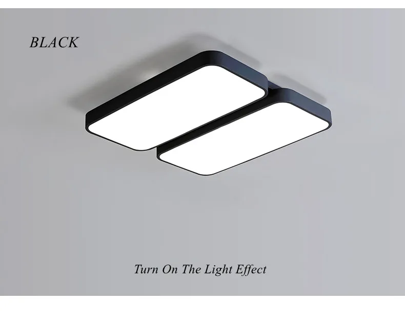 White Black LED Ceiling Chandelier With Remote Control Living Room Ceiling For The Hall Modern Ceiling Lamp Square Led Lamp 10