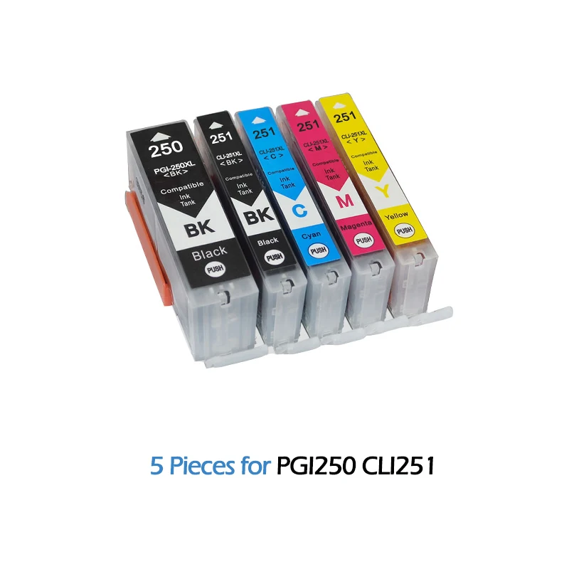 5 шт. картриджи для струйных принтеров canon PIXMA MG5420 MG5422 MG5520 MG6320 MG6420 MG7120 | Компьютеры и
