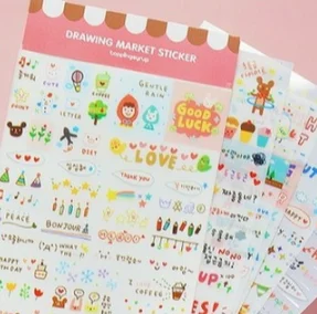 6 шт./лот (1 пакета(ов)) DIY Kawaii Мультфильм корейской девушки Стикеры для Scrapbook украшения дневник Бесплатная доставка