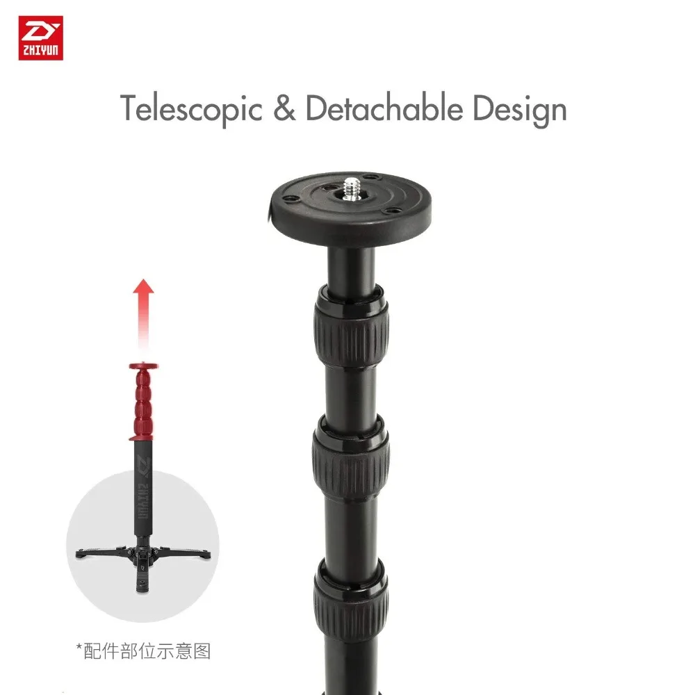 

Zhiyun Telescopic Monopod for Zhiyun WEEBILL LAB/Crane 2 for Zhiyun Handheld Gimbal Stabilizer with 1/4" Mounting Screw