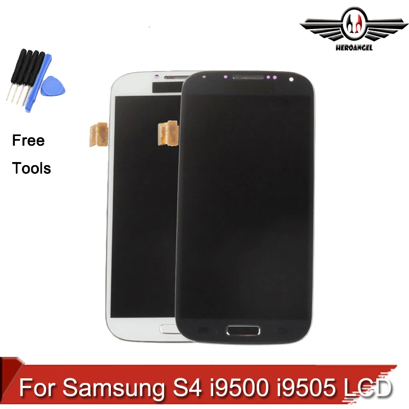 Display LCD for Samsung S4 i9500 i9505 LCD Display Touch Screen Digitizer with Bezel Frame Full