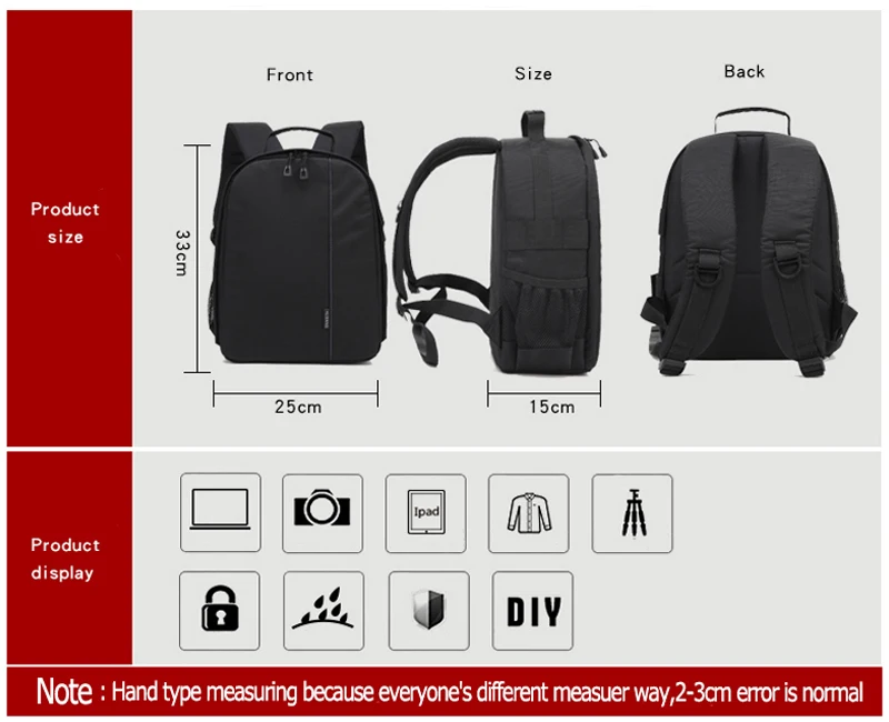camera bag Shoulders Backpack 16