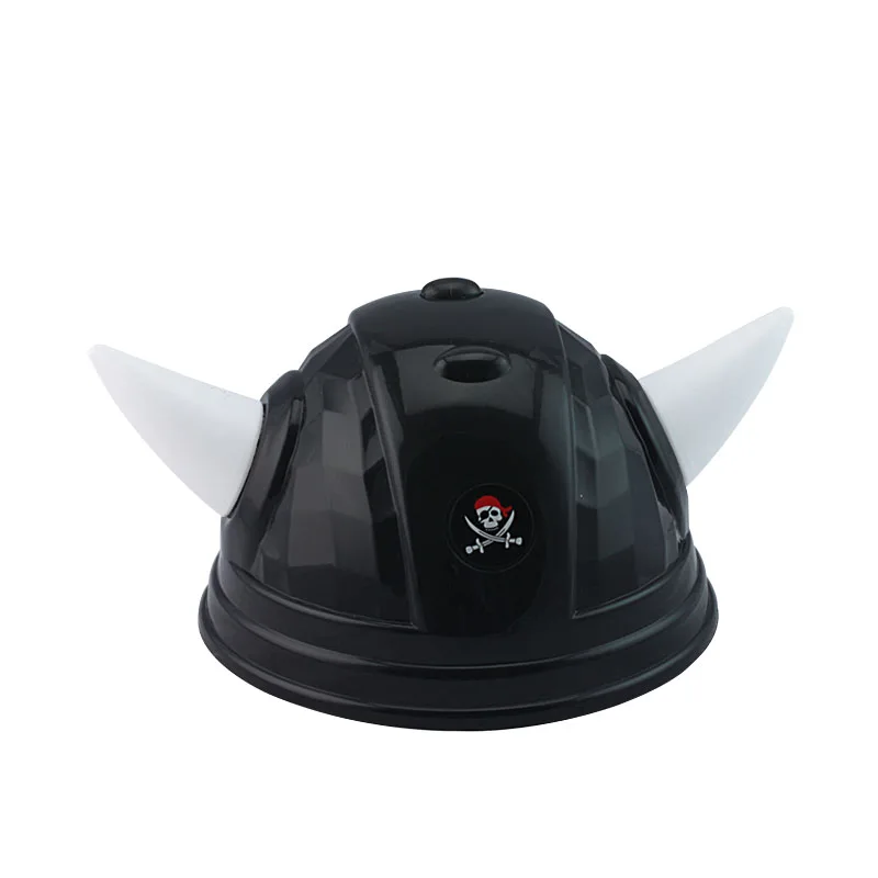 Пластик серебристый дьявол рога шляпа Спартанский шлем римского воина для взрослых Косплей Маскарад опора - Цвет: Черный