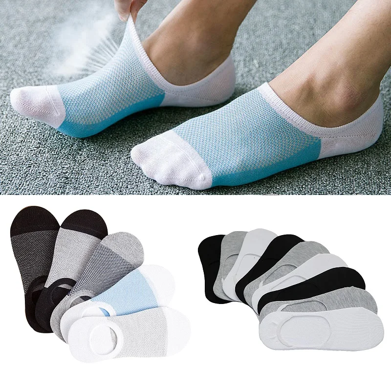 

6pcs=3pair Fashion Unisex Men Boat Socks Non-Slip Invisible No Show Socks Nonslip Men Low Cut Ankle Soft Breathable Cotton Socks