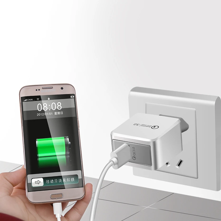 Быстрая зарядка 3,0 ЕС быстрая USB Зарядное устройство для iPhone Android Phone 5V 3A Питание путешествия Зарядное устройство s Зарядка через usb кабель Micro USB