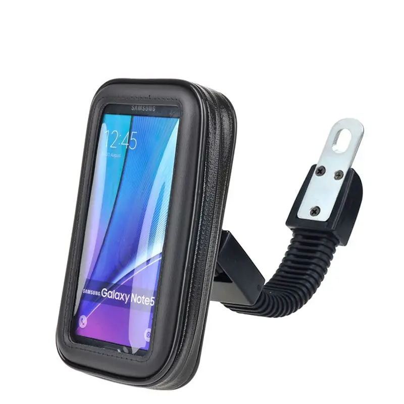 Motorcycle Rearview Mirror Mobile Phone Holder Waterproof Case Bag For