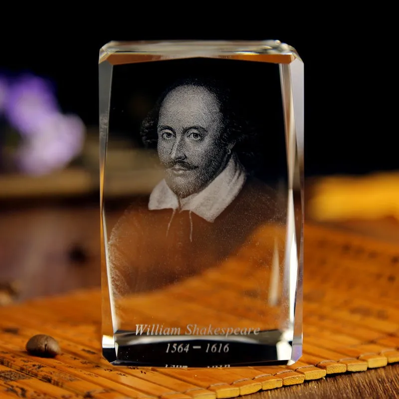 Лучший Рождественский подарок-Ограниченная серия топ декор искусство Вильям Шекспир 3D кристалл украшение изображения