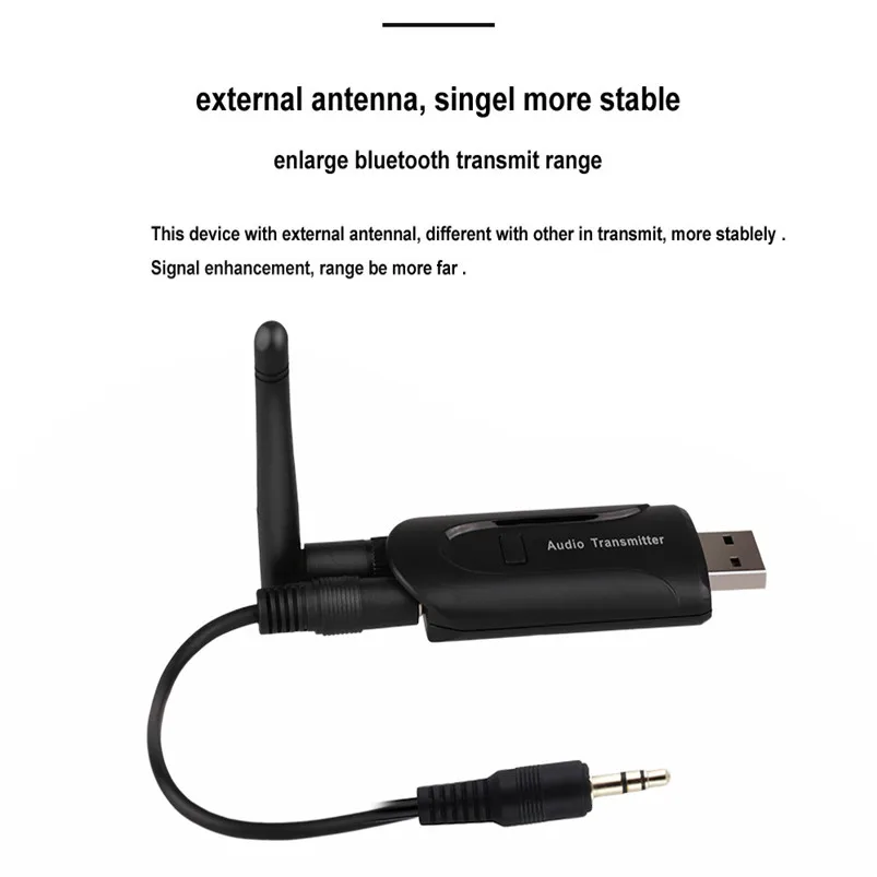 Bluetooth беспроводной A2DP аудио стерео адаптер передатчик для ТВ DVD ПК ноутбука с 3,5 мм аудио кабель 30NT30