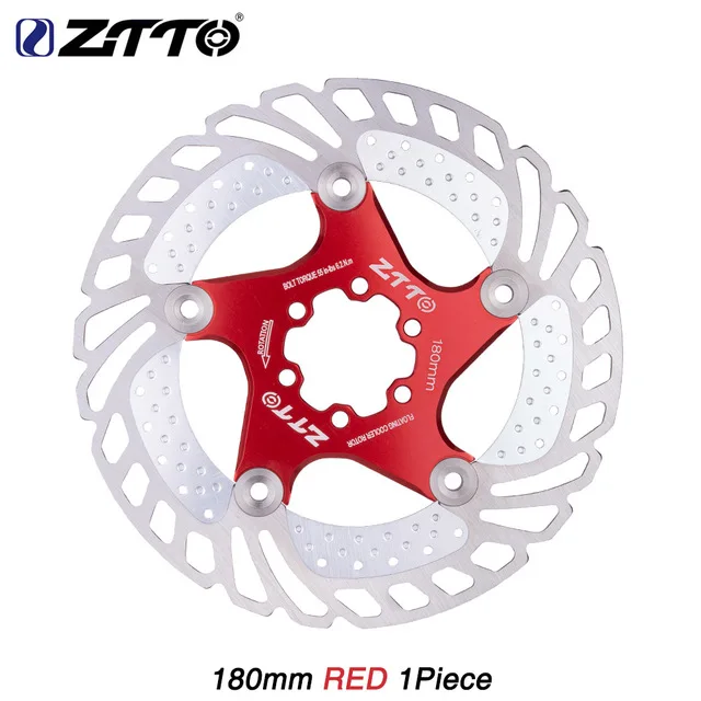 ZTTO MTB Quick Cool Down float Disc Brake Rotors Bicycle bike Floating 7075 AL Stainless Steel Mountain Road 140/160/180/203mm - Цвет: Red 180mm