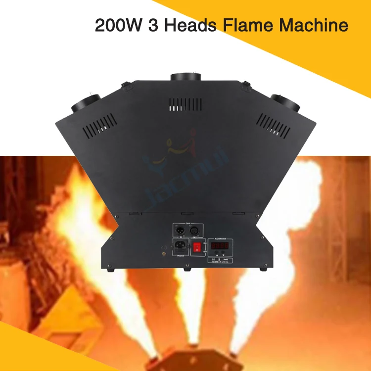 200w Fire Machine DMX Spray Fire Flame Projector 3 Heads Effect Machine