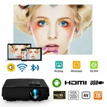 LED Android WIFI Projector Mobile Home Cinema Beamer Bluetooth Support Full HD Video Movie TV Game