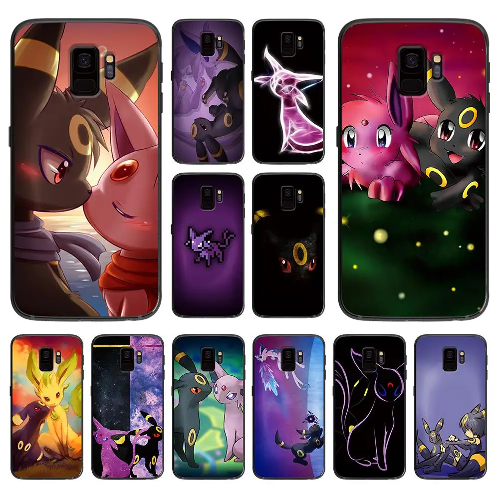 Розовый мягкий чехол для телефона love Umbreon и Espeon Samsung Galaxy S6 S7 S8 S9 S10e Plus Note 8 9 |