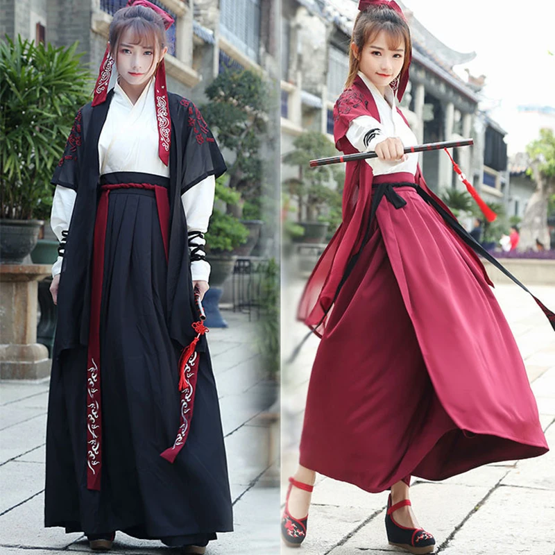 Китайская народная танцевальная одежда Hanfu для женщин Национальный костюм