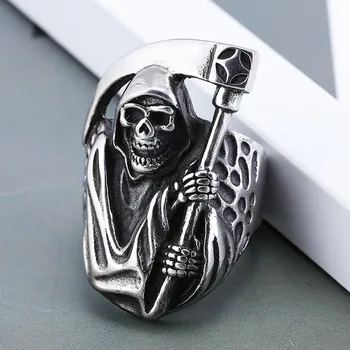 Bague tête de mort Faucheuse