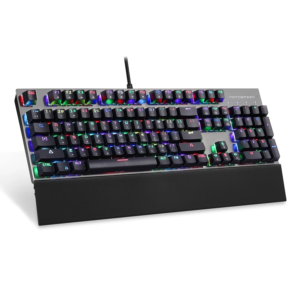 Новый доставка из России Motospeed CK108 104 клавиши Настоящее RGB светодиодный Backlits anti