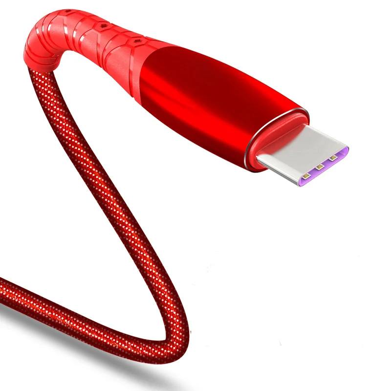 USB C кабель 5A usb type C кабель Быстрая зарядка для huawei mate 20 P30 P20 Pro Lite samsung S9 Быстрая зарядка type-C кабель зарядное устройство - Цвет: Красный
