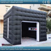 4.5mwx4.5mlx3.6mH Black White Inflatable Cube Tent Outdoor Portable Events Room Shelter For Trade Show Party Photo Booth 2