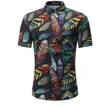 Новое поступление гавайская рубашка мужская мужской Повседневное Camisa Masculina с 20 Цвета Пляжные рубашки короткий рукав брендовая одежда 3XL