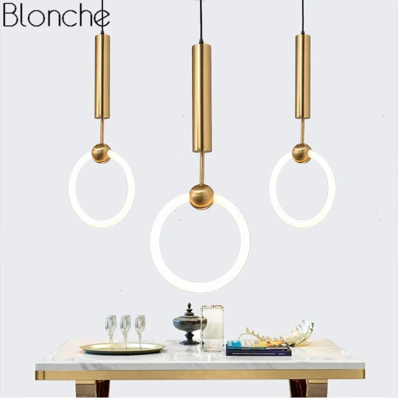 Anel de Ouro Lâmpada para Home Sala de Loft Lee Broom Luzes Pingente Moderno Levou t6 Círculo Pendurado Decor Luz Luminárias Luminária