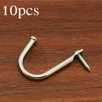 Mini Hooks Screw In Wall Door Kitchen Fitting Room Hanger Storage Organizer Iron Hanging 10pcs Clothes Key Bag