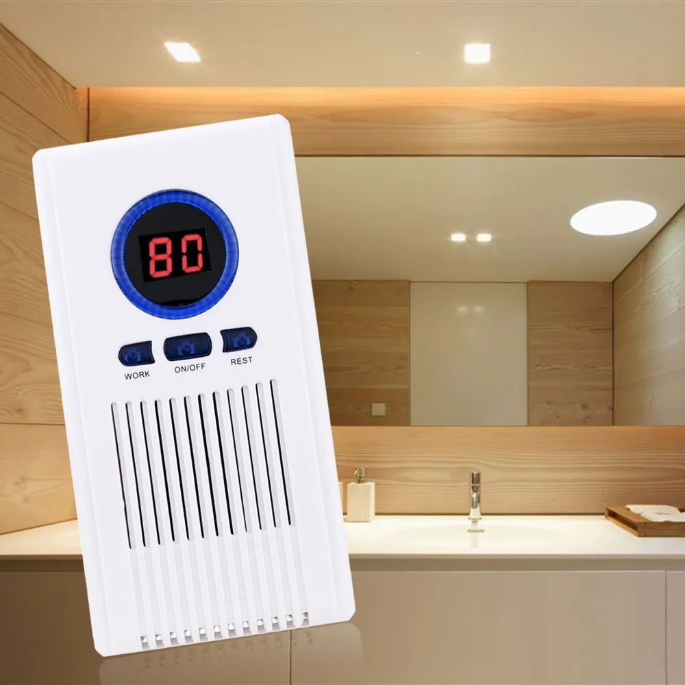 

Ozone Generator Air Purifier Toilet Disinfectant Machine Air Cleaner for Bathroom Shoe Racks with LED Display Timing Function