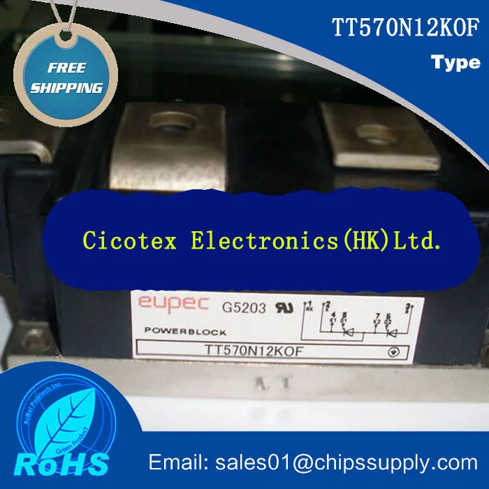 

TT570N12KOF MODULES TT 570N12KOF IGBT Phase Control Thyristor Module TT570N12K0F TT570N12-KOF