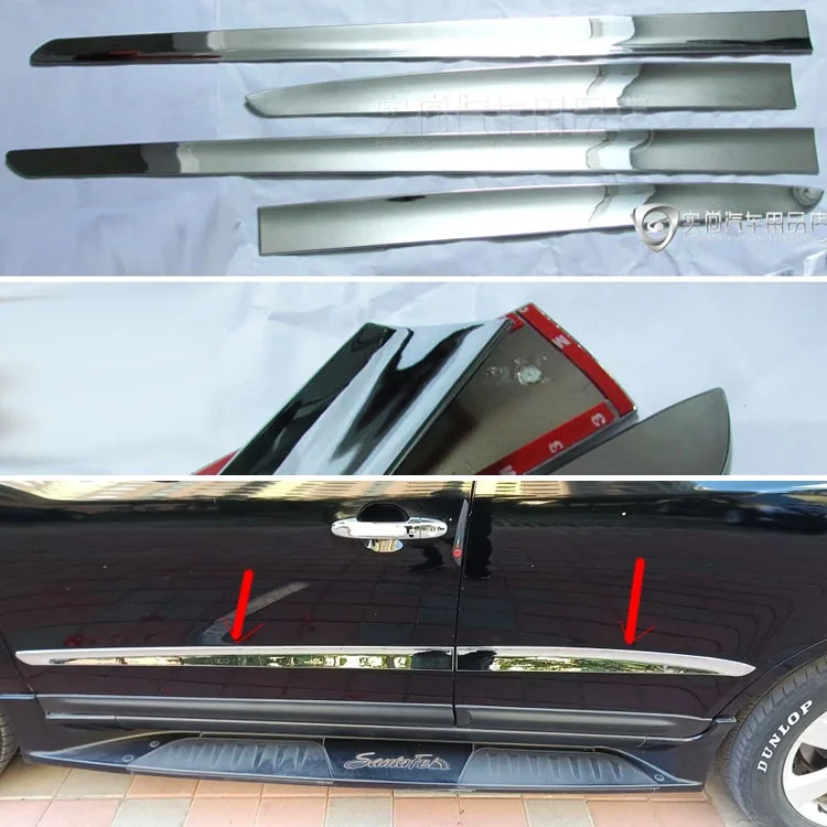 

ABS Chrome body side moldings side door decoration for Hyundai Santa Fe 2006-2012 Car styling
