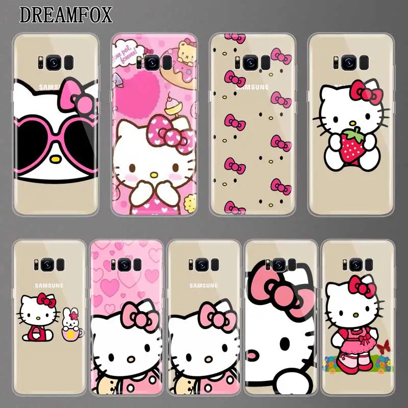 

N051 Hello Kitty Soft TPU Silicone Cover For Samsung Galaxy A3 A5 A6 A7 A8 A9 M10 M20 S10 S10E Lite Plus 2017 2018 Case