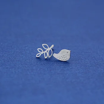 

Korean Fashion Silver Color Bird Leaf Earrings For Women Girls Romantic Earrings Party Jewelry Pendientes Brincos