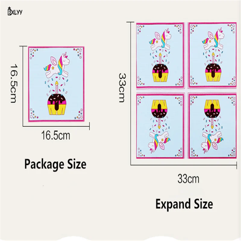 BXLYY креативный цветной принт одноразовая салфетка Детские принадлежности для дня рождения скатерть, украшение для дома Единорог вечерние. 7z