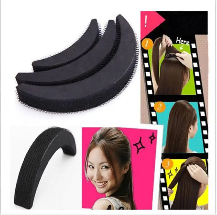 A set of 3 Hair Pillow Hair Rolls With Foam Pillow and Magic Stick