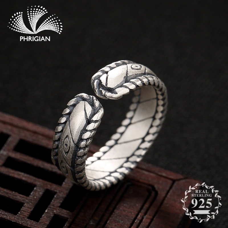 

NOT FAKE S925 Fine Jewelry Ring 925 Sterling Silver Women Handmade Vintage Natural Retro Exquisite Semi Gemstone