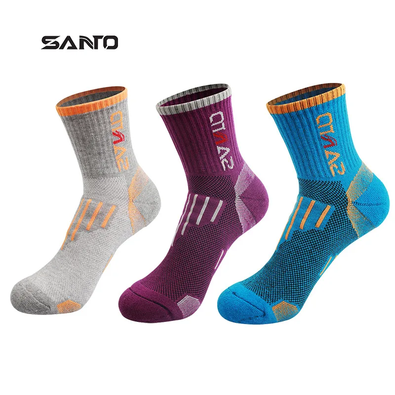 

SANTO 1 пара S005 спортивные женские хлопковые носки Влагоотводящая дышащая Спортивная одежда для ног для велоспорта, спиннинга, тренировки, кемпинга, туризма