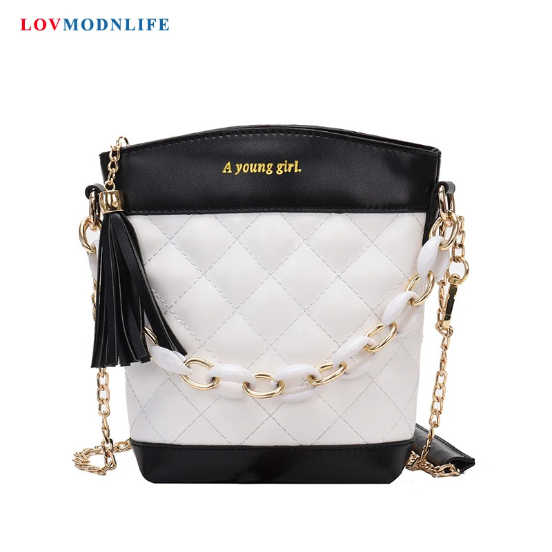 

Luxury Womens Bags Handbags Panelled Bucket Chains Small Girls Crossbody Shoulder Bags For Women Ladies Hand Bag Mini Designer