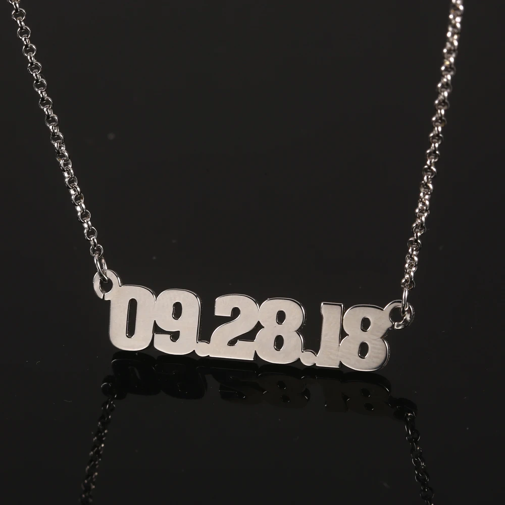 RainMarch 925 Silver Personalized Number Necklace Women Necklaces & Pendants Customiz Necklace Anniversary Jewelry Birthday Gift (3)