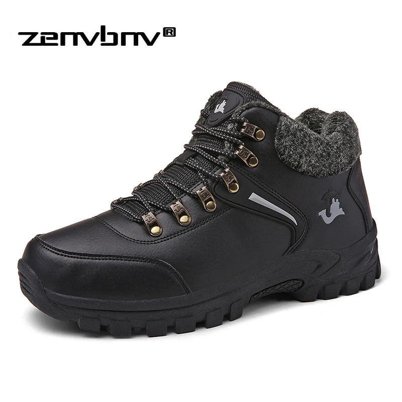

Men Boots Plus Size 39-48 Designer Mens Shoes Winter Boots Waterproof Men Snow Boots Lace Up Men Ankle Boots Warm Winter Shoes