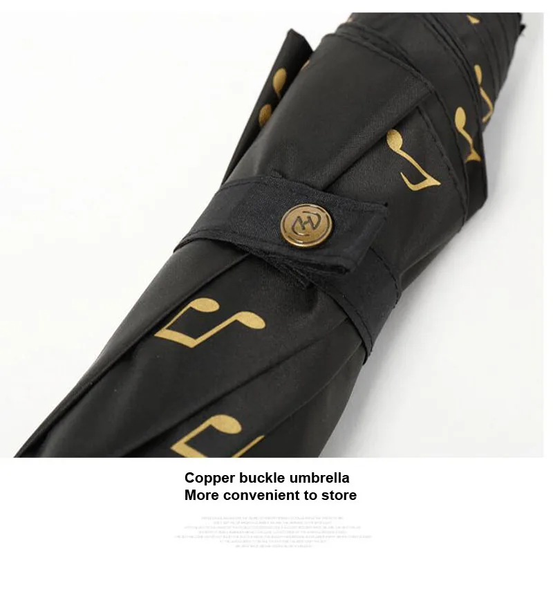  Three Folding Manual Umbrella For Women Men Folding Sunny Rainy Windproof Umbrella Women Men Creative Music Umbrellas  (16)