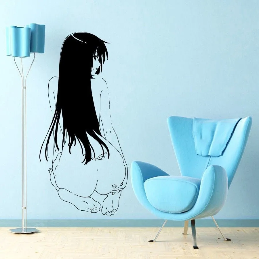 1982 25 De Réductionjaponais Dessin Animé Vinyle Sticker Mural Anime Manga Fille Sexy Avec Tatoo Art Mural Autocollant Décoration De La Maison