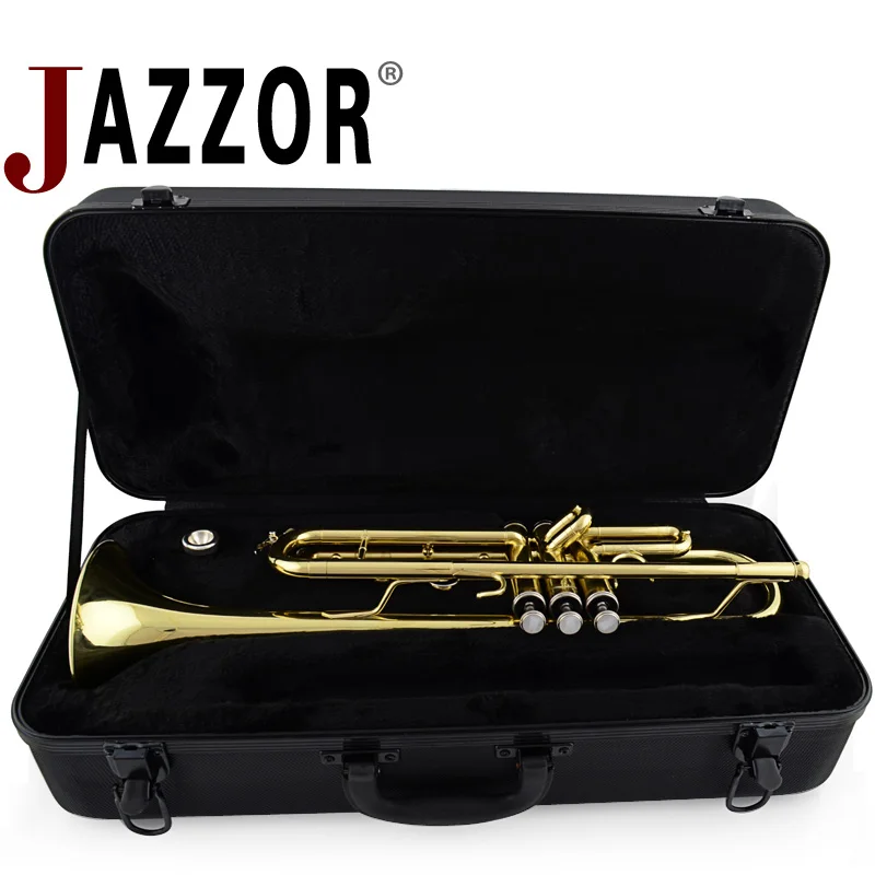 Плоская Золотая лакированная труба JAZZOR JBTR 300 B с ремешком золотого/серебряного