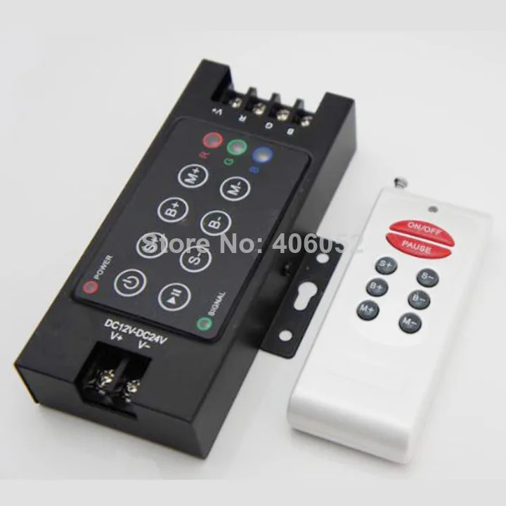 

DC12V-24V 144w 12A Iron shell Wireless RF Remote RGB Controller LED Dimmer for LED Strip 5050 3528