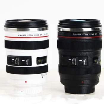 

Creative Cup Camera Lens Shape Cup Coffee Tea Travel Cups Stainless Steel With Handle Sly Water Cup KC1446