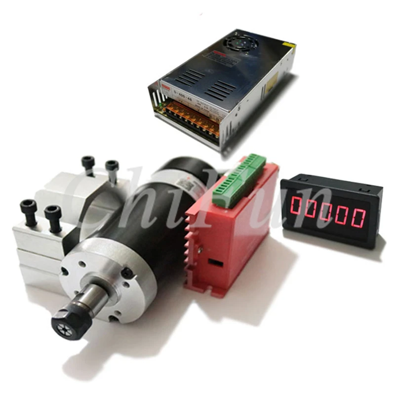 

ER11 DIY CNC Desktop Engraving Spindle DC48V 500W 1.5NM 12000RPM High Speed Brushless Spindle Motor + Driver + Power Adapter Kit